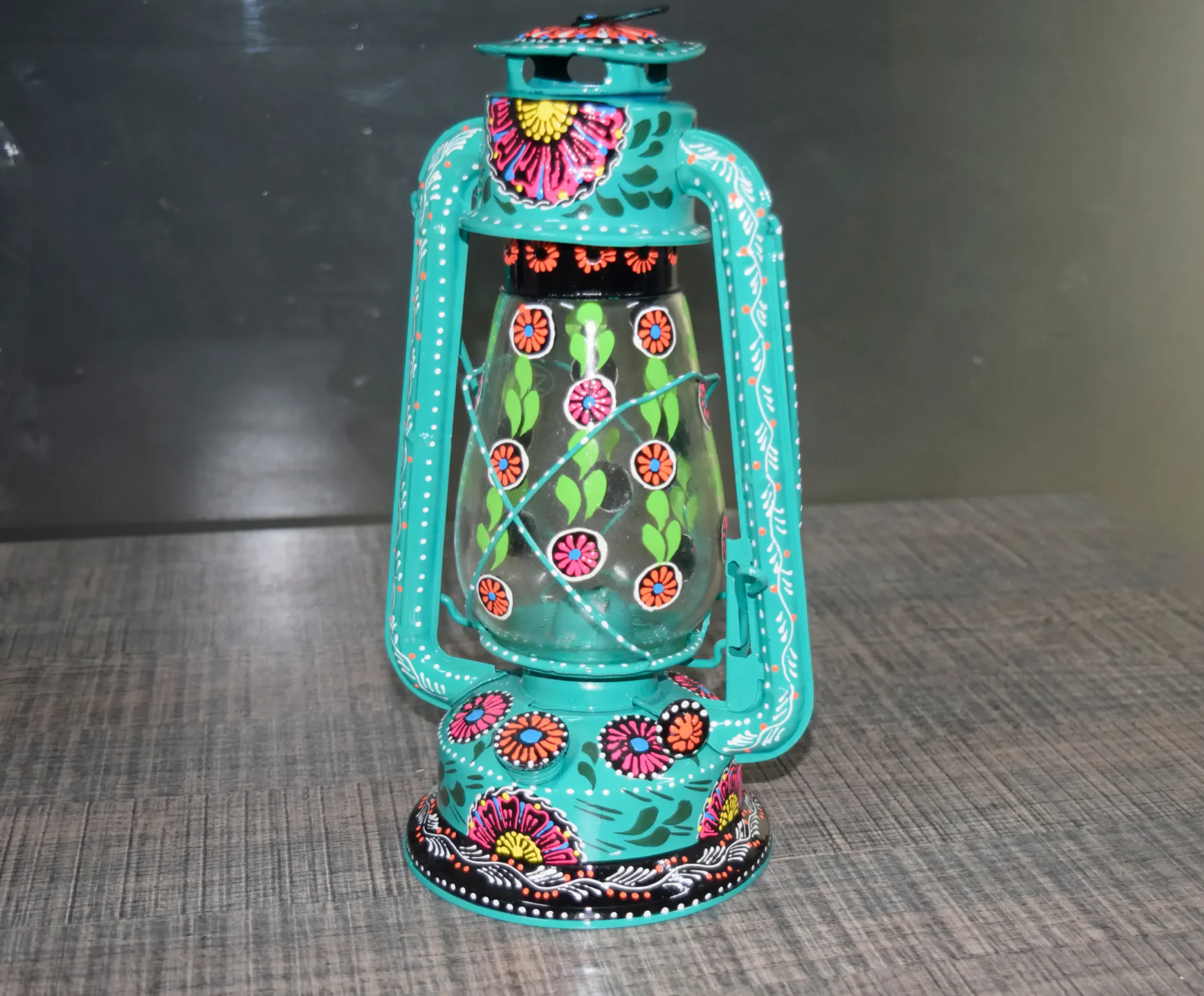 Lighting Traditions: Truck Art Lanterns Pakistan" 7 Hand Painted Lantern - 01