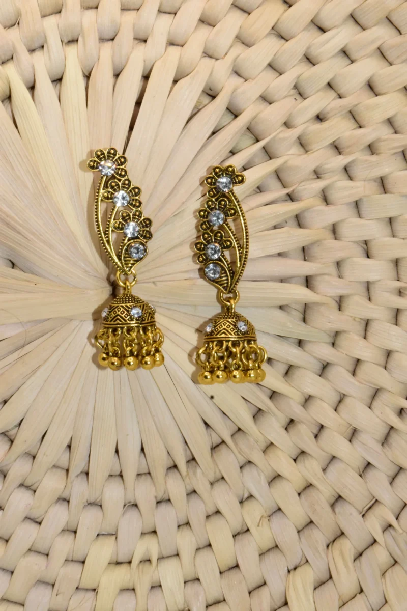 Golden oxidized earrings