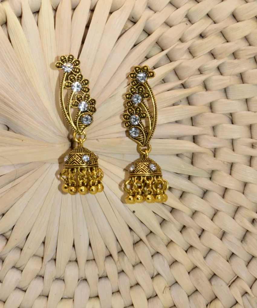 Golden oxidized earrings