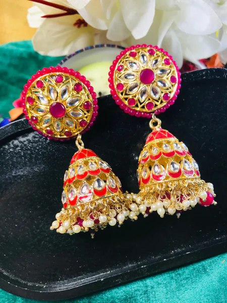 Lovely Jhumka Pearl Kundan Earrings