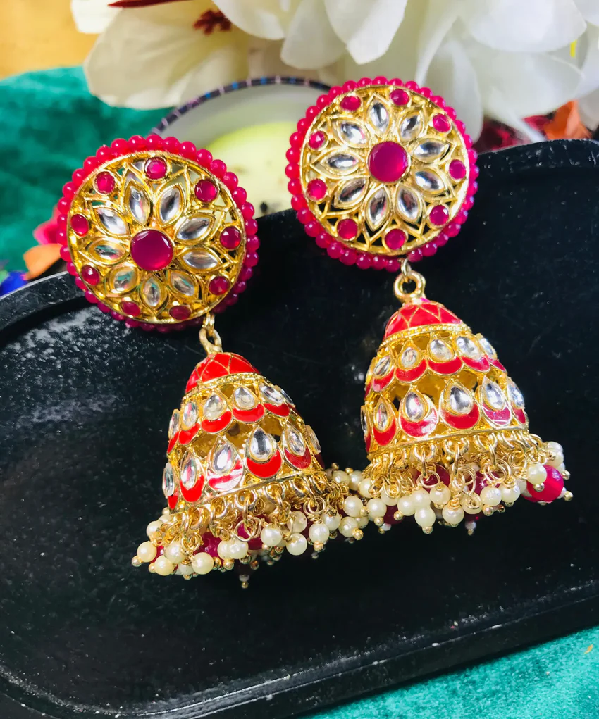 Lovely Jhumka Pearl Kundan Earrings