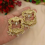 Oxidized Gold Flower Gajra Earrings