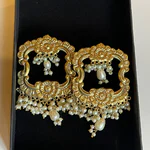 Oxidized Gold Flower Gajra Earrings