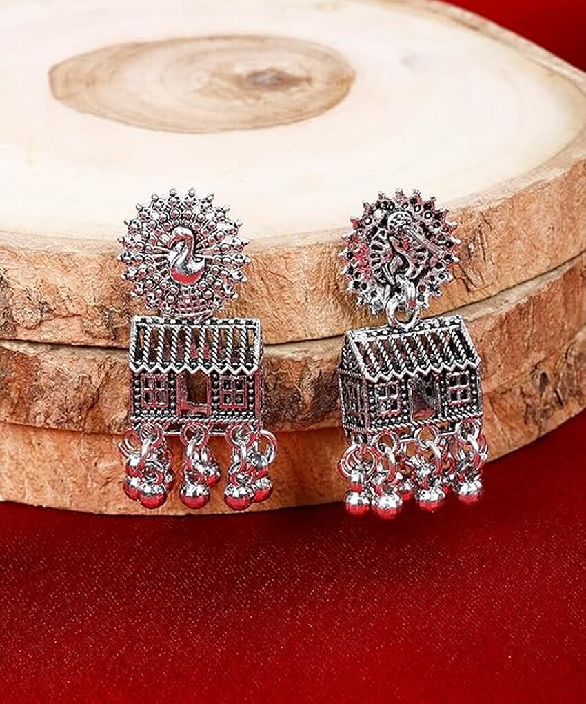 Peacock Earrings Silver