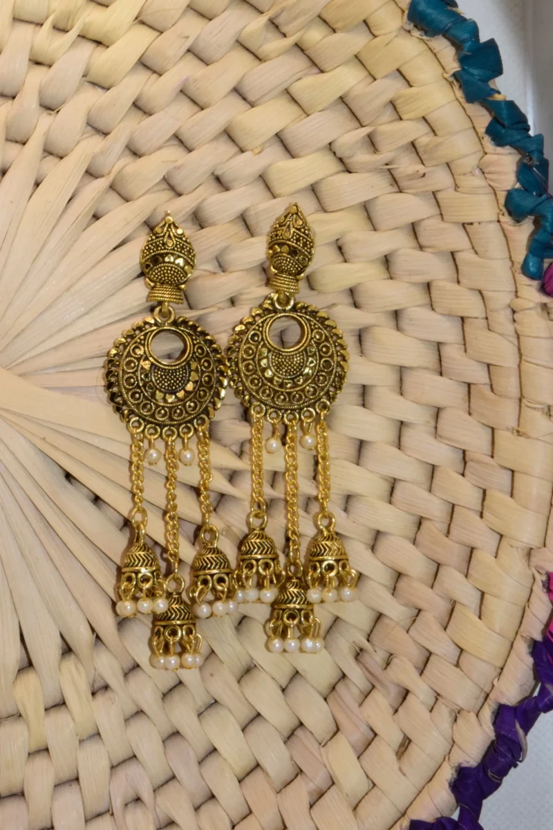 Traditional Gold Layered Earrings (1)