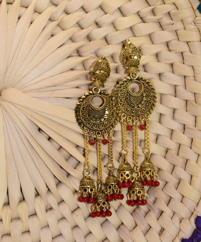 Traditional Gold Layered Earrings (1)