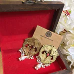 Antique gold fish earrings