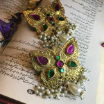Cute Butterfly Golden Oxidized Earrings