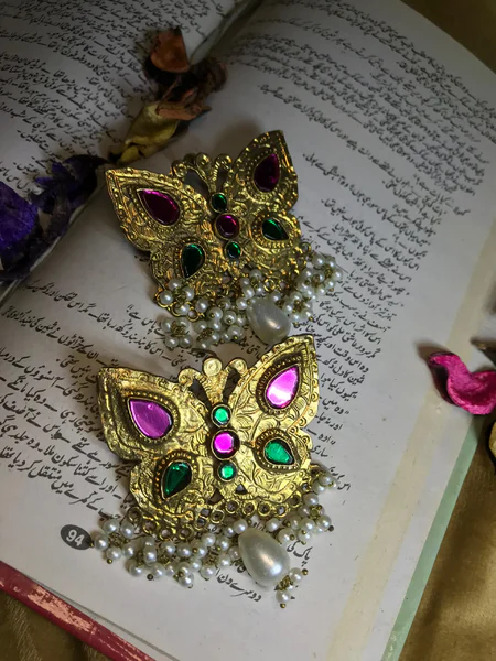 Cute Butterfly Golden Oxidized Earrings