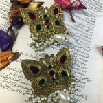 Cute Butterfly Golden Oxidized Earrings