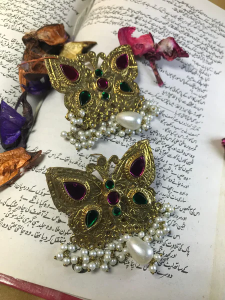 Cute Butterfly Golden Oxidized Earrings