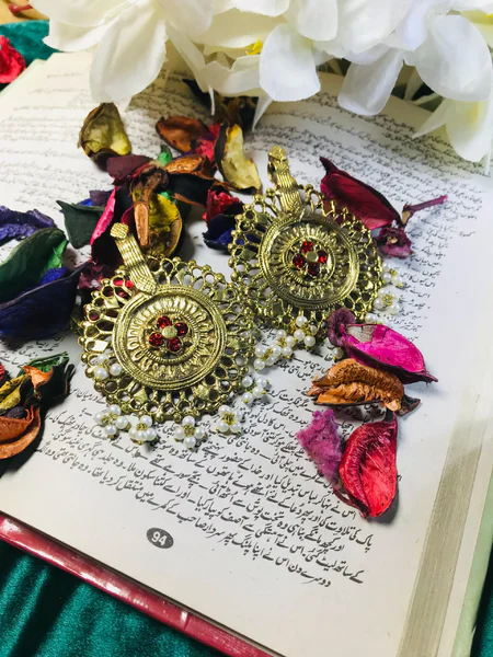 Red boho earrings