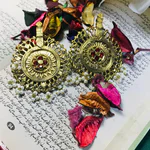 Red boho earrings