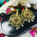 Red boho earrings
