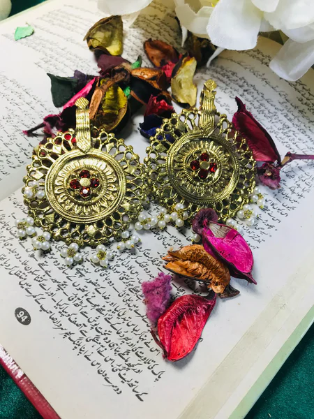 Red boho earrings