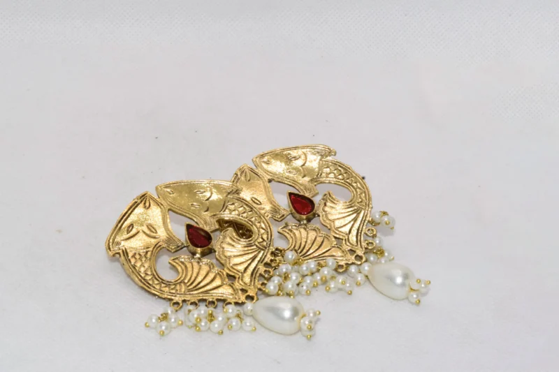 gold fish earrings