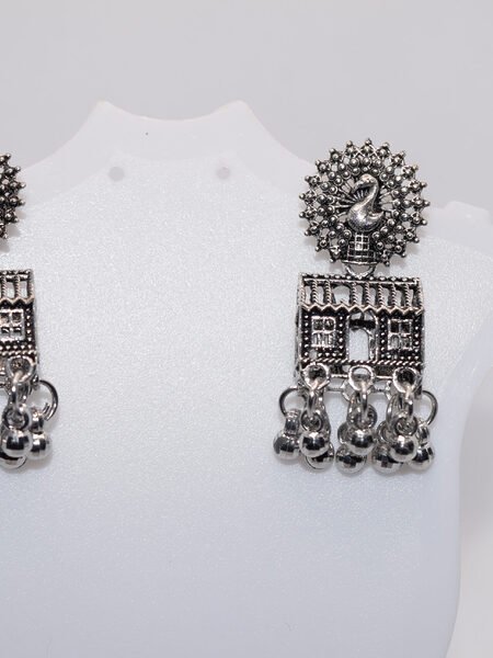 peacock earrings silver