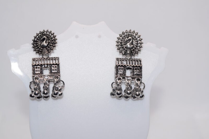 peacock earrings silver