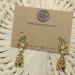 Colorful Small Peacock Feather Earrings