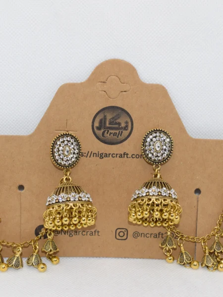 Cute Gold Jhumka with Sahara