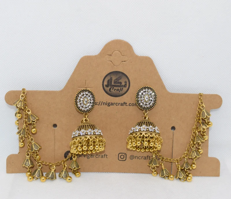 Cute Gold Jhumka with Sahara