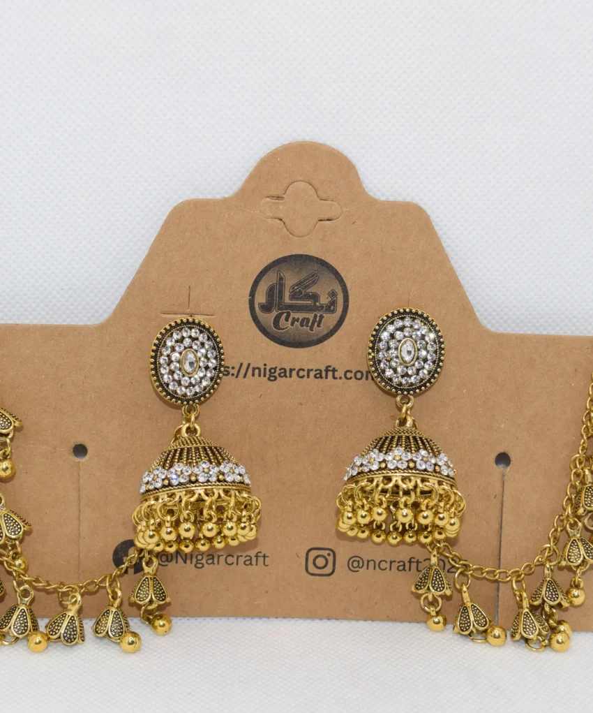 Cute Gold Jhumka with Sahara