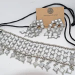 Oxidised Mirror Choker Set