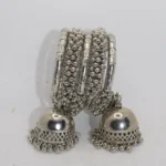 Oxidized Silver Jhumki bangles