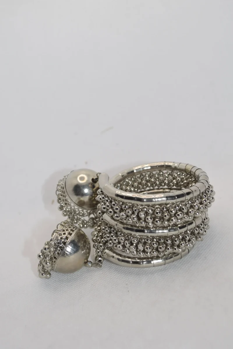 Oxidized Silver Jhumki bangles
