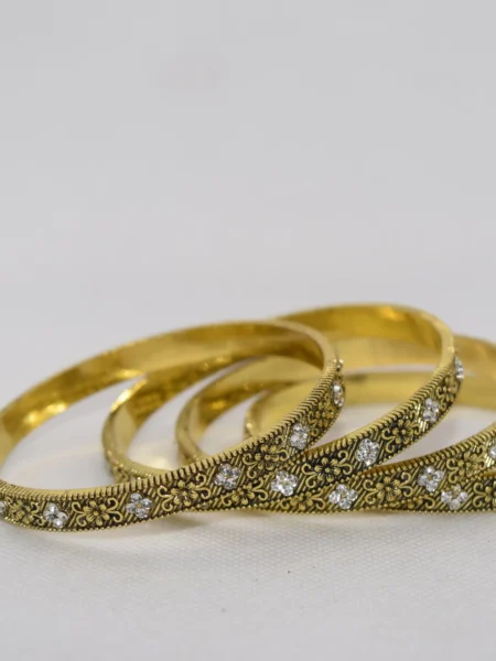 Gold Metal Bangles Set