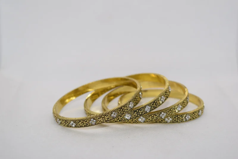 Gold Metal Bangles Set