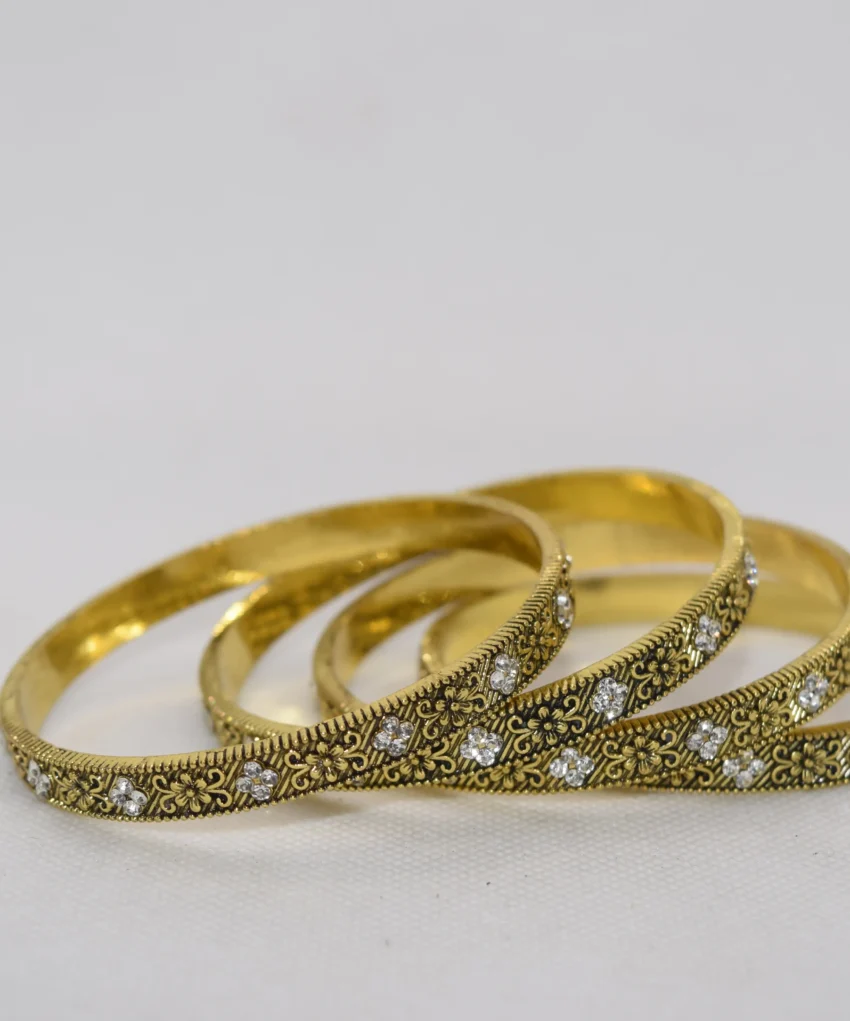Gold Metal Bangles Set