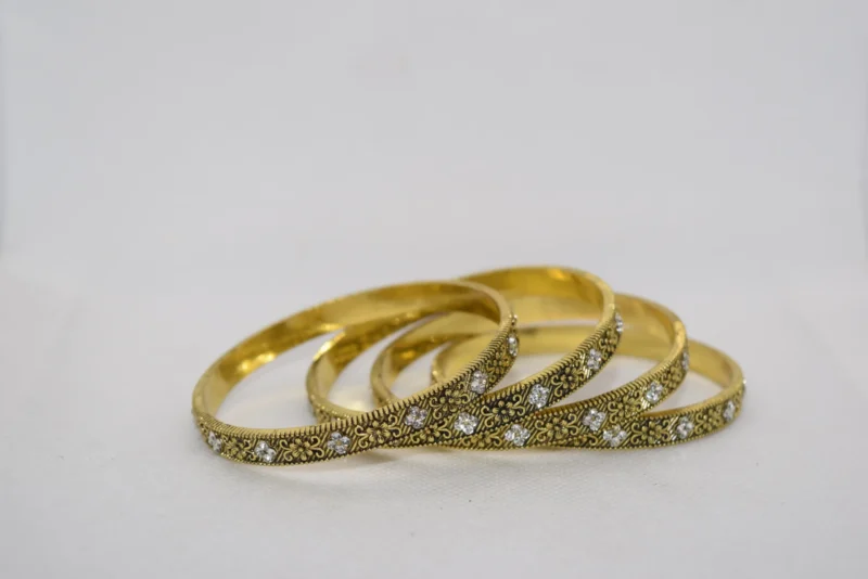 Gold Metal Bangles Set