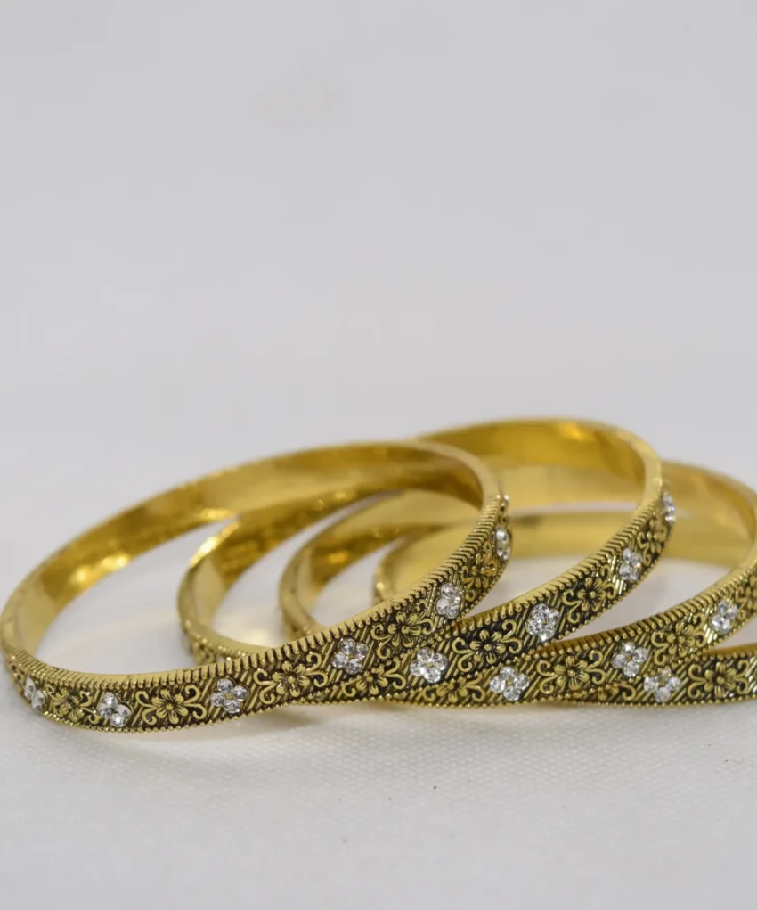 Gold Metal Bangles Set