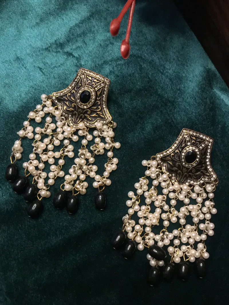 Large Black Oxidized Earrings (2)