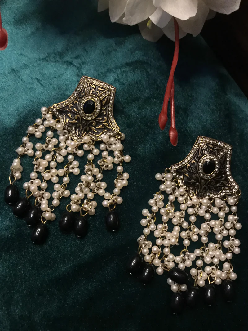 Large Black Oxidized Earrings (2)