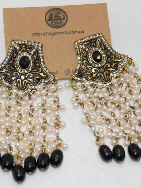 Large Black Oxidized Earrings