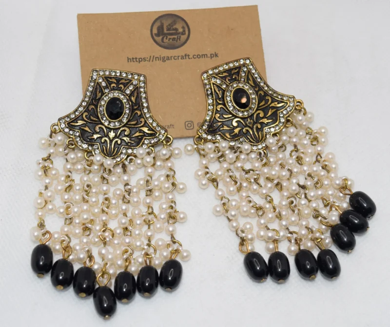 Large Black Oxidized Earrings