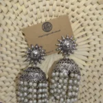 Large Oxidized Silver Earrings