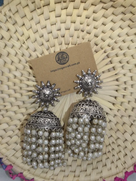 Large Oxidized Silver Earrings