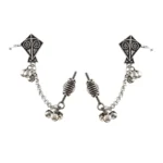 Minimal Oxidized Silver Earrings -1