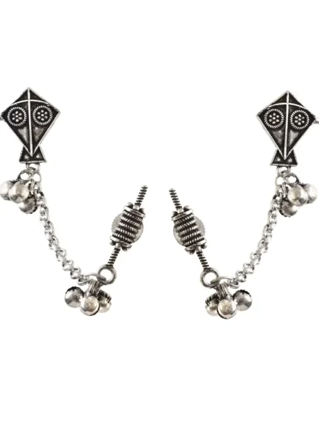 Minimal Oxidized Silver Earrings -1