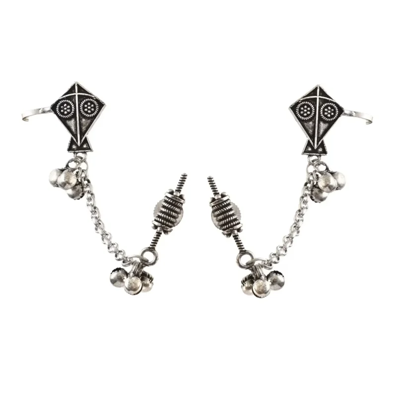 Minimal Oxidized Silver Earrings -1