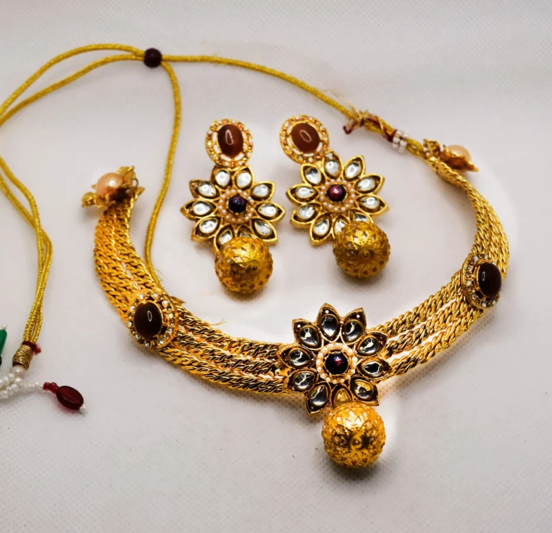 Mughal Jewellery (4) Polki Kundan Choker Set