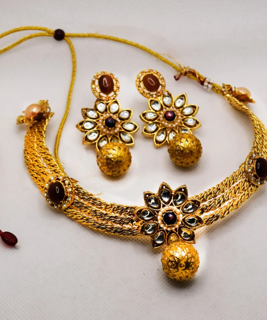 Mughal Jewellery (4) Polki Kundan Choker Set