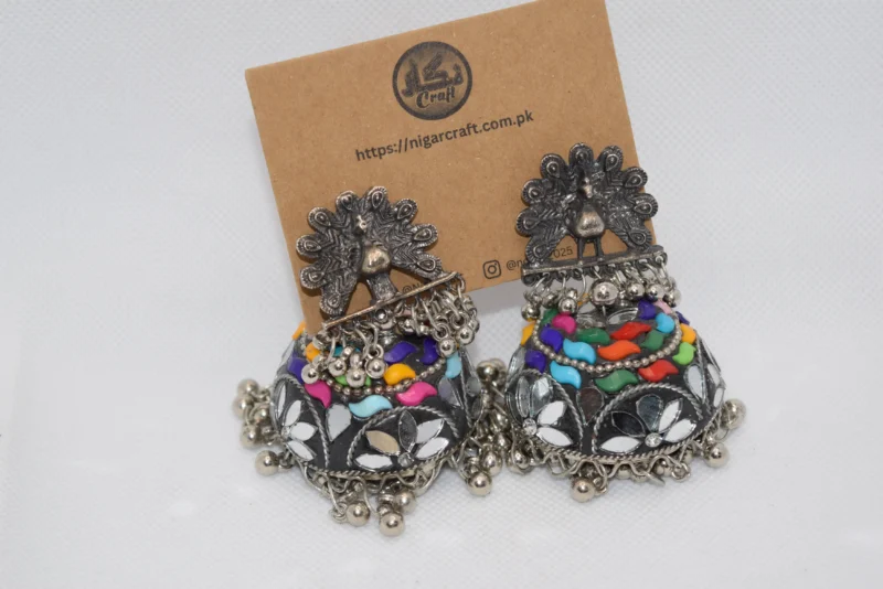 Oxidised Afghani Earrings