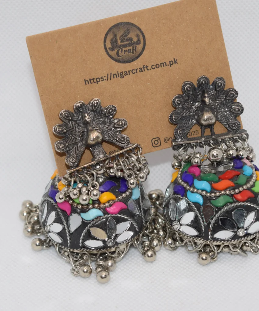 Oxidised Afghani Earrings