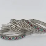 Oxidised Silver Bangles Set