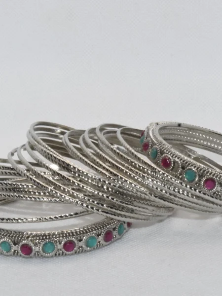 Oxidised Silver Bangles Set