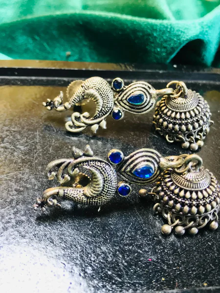 Oxidized Silver Earrings for Girls